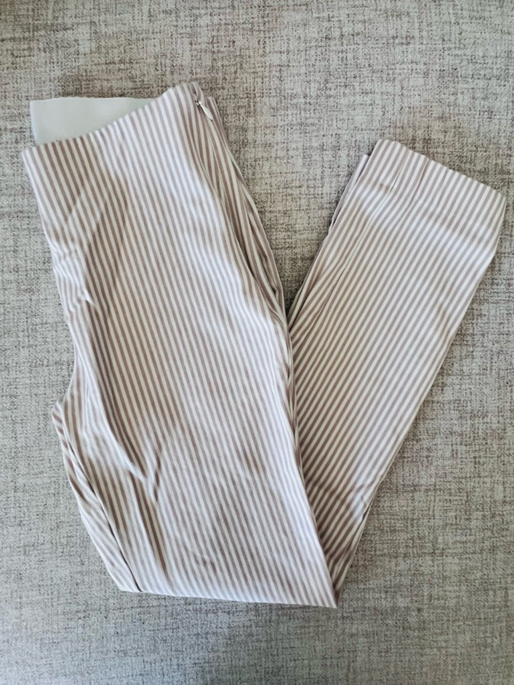 A New Day Tan & Cream Striped Skinny Ankle Pants